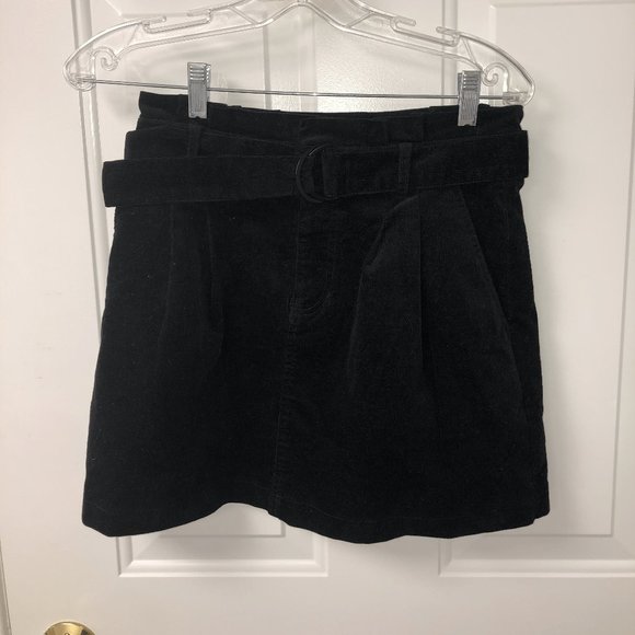 Black Cordory Mini Skirt - Picture 1 of 2